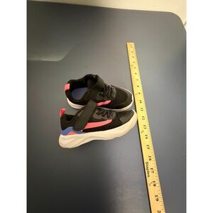 kids black/pink/blue sneakers size 10